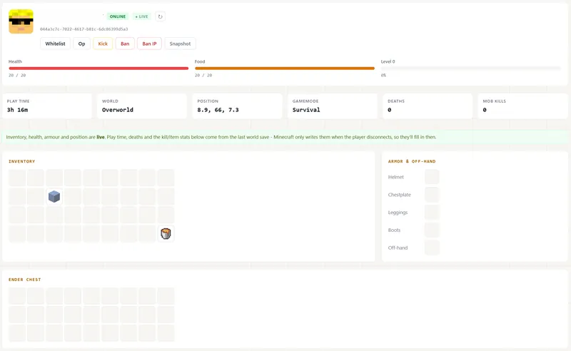 Live player management
